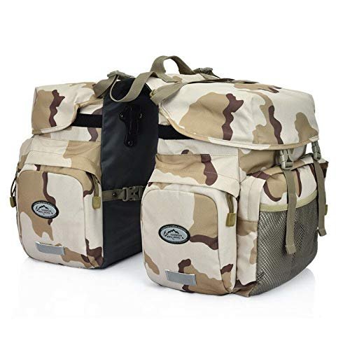 Waterproof Heavy Duty Electric Bike Ebike Bicycle Rear Rack Saddle Bags (Color: Camouflage)
