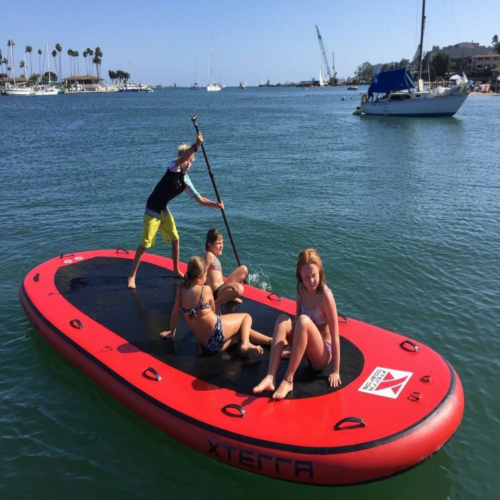 Inflatable PVC 10-14 Person Oversized Paddle Board Surf Board Dingy Raft Boat (Board Type: 16x4ft.)