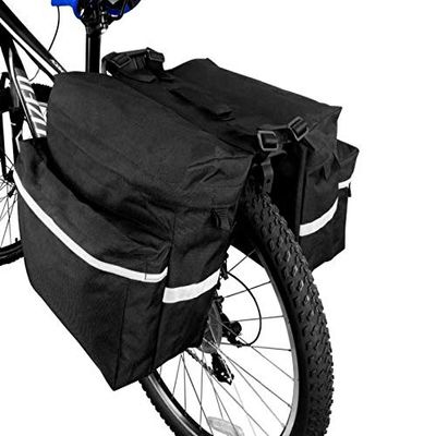 Waterproof Heavy Duty Electric Bike Ebike Bicycle Rear Rack Saddle Bags (Color: Black 2)