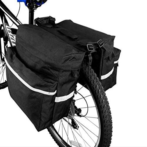 Waterproof Heavy Duty Electric Bike Ebike Bicycle Rear Rack Saddle Bags (Color: Black 2)