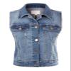 Design by Olivia Women's Sleeveless Button Down Jean Denim Jacket Vest Medium Denim 2XL view 1