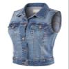 Design by Olivia Women's Sleeveless Button Down Jean Denim Jacket Vest Medium Denim 2XL view 2