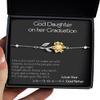 God Daughter Graduation Bracelet Gift for Graduate from Dad Grad Gift from God Father Sunflower Sterling Silver Jewelry - Sunflower Bracelet view 1