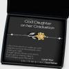 God Daughter Graduation Bracelet Gift for Graduate from Dad Grad Gift from God Father Sunflower Sterling Silver Jewelry - Sunflower Bracelet view 3