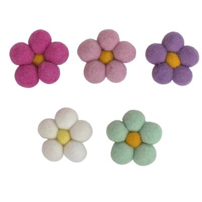 Matthew + Mae Felt Daisies- 1 7/8 - Set of 5 or 10- Pink/Purple/Mint/White