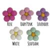 Matthew + Mae Felt Daisies- 1 7/8 - Set of 5 or 10- Pink/Purple/Mint/White view 2