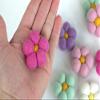 Matthew + Mae Felt Daisies- 1 7/8 - Set of 5 or 10- Pink/Purple/Mint/White view 3