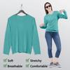 BaHoki Essentials Long Sleeve V-Neck Undershirts - Great Stretch and Layering Piece - Designed for Maximum Performance - 2 Pack (XS, Aqua) view 4