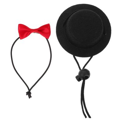 Balacoo Bunny Ear Hat Set Includes Hat Bow Furry Material Comfortable for Small Pets Suitable for Formal Dress