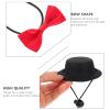 Balacoo Bunny Ear Hat Set Includes Hat Bow Furry Material Comfortable for Small Pets Suitable for Formal Dress view 2