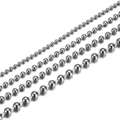 Stainless Steel Silver Ball Chain by INFINIQUE CREATIONS - Bracelet and Silver Necklace for Women and Men, 1mm-5mm, 7'-38', Silver (4mm, 28'', Silver) - 1 Pack