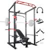 Power Cage with Lat Pulldown 1000 LBs Capacity Power Rack Weight Cage for Men Women Strength Training Powerlifting Home Gym Equipment (Power Cage with Lat Pull Down + Weight Bench + Cable Attachments) view 1