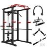 IFAST Power Cage with LAT Pulldown 1000 LBs Capacity Power Rack Weight Cage for Men Women Strength Training Powerlifting Home Gym Equipment (Power Cage with LAT Pull Down + Cable Attachments) view 1