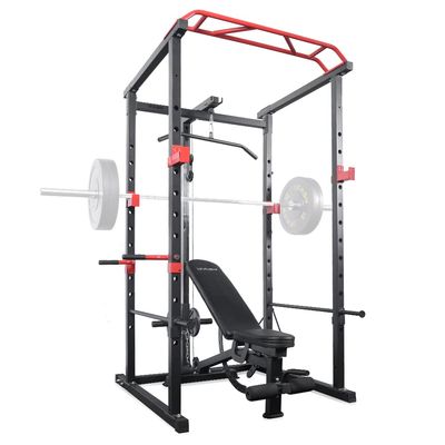 Power Cage With LAT Pulldown 1000 LBs Capacity Rack for Men Women Strength Training Powerlifting Home Gym Equipment (With LAT Pull Down + Weight Bench)