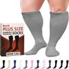 BAMS Plus Size Compression Socks Wide Calf XL XXL XXXL  Graduated Knee-High Support, Viscose from Bamboo Easy-On/Easy-Off (Gray, 3XL) view 1