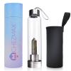 ChezMax Crystal Glass Water Bottle with Changeable Natural Crystal Center view 1