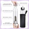 ChezMax Crystal Glass Water Bottle with Changeable Natural Crystal Center view 3