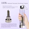 ChezMax Crystal Glass Water Bottle with Changeable Natural Crystal Center view 4