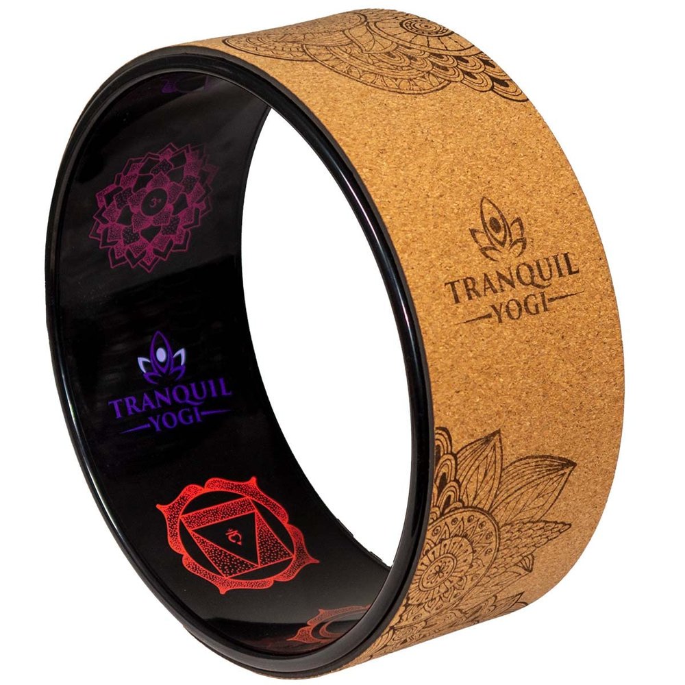 Tranquil Yogi Enlighten Yoga Wheel - Great for Adding Active Strength and Flexibility to Your Exercise and Yoga Practice (Cork - Ananda)