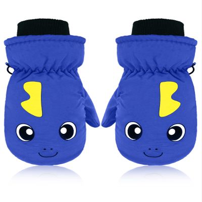Boao Kids Snow Ski Mittens Winter Gloves Warm Waterproof Mittens Gloves for Girls and Boys(for 3-6 Years Old,Goldfish,Royal Blue)