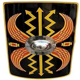 ARTIZANSTORE Armour Shield Fully Functional Medieval Roman Armour Shield Fully Functional 36" Medieval Roman Sputum Black
