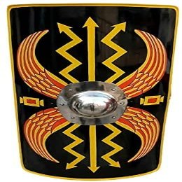 ARTIZANSTORE Armour Shield Fully Functional Medieval Roman Armour Shield Fully Functional 36" Medieval Roman Sputum Black