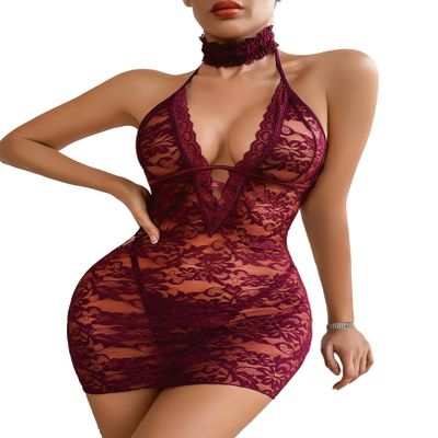 Avidlove Women Lace Bodysuit Lingerie Set Babydoll Chemise Teddy Dress