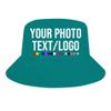 Custom Bucket Hats Image Text Personalized Trucker Hat Cap, Tropical Blue view 1
