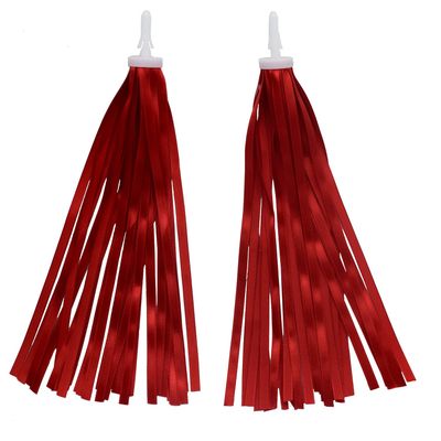 catin Red Bike Streamers Ribbon Bicycle Tassels for Vintage Bike Decorations, 1 Pair