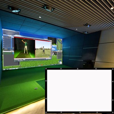 Obokidlyamor Golf Ball Exercise Simulator Display Projection Screen Indoor HD Clear Projection Surface Impact Screen Net Cloth Practice/Play Game Entertainment Tools,ONLY Cloth (118"X78", Black-Edge)