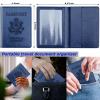 Herain Black & Dark Blue Passport Holder for Travel, Passport Cover Wallet Case 2 Pack Women Men Family Cruise Ship Essentials, Passports Book Holders Travel Vacation Must Haves view 2