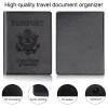 Herain Black & Dark Blue Passport Holder for Travel, Passport Cover Wallet Case 2 Pack Women Men Family Cruise Ship Essentials, Passports Book Holders Travel Vacation Must Haves view 4