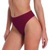 Xlndsoea Women's High Rise Thong Panties Stretchy Ribbed Cotton Underwear Regular & Plus Size 6-Pack view 2