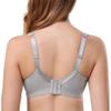 TELIMUSSTO Women's Plus Size Soft Cotton Lace Bra Full Coverage Wirefree Non-Padded 48DDD Gray view 3