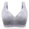 TELIMUSSTO Women's Plus Size Soft Cotton Lace Bra Full Coverage Wirefree Non-Padded 48DDD Gray view 4