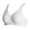 Women's Wireless Plus Size Lace Comfort Cotton Bra Full Coverage Unlined Minimizer Bra 44B White view 2