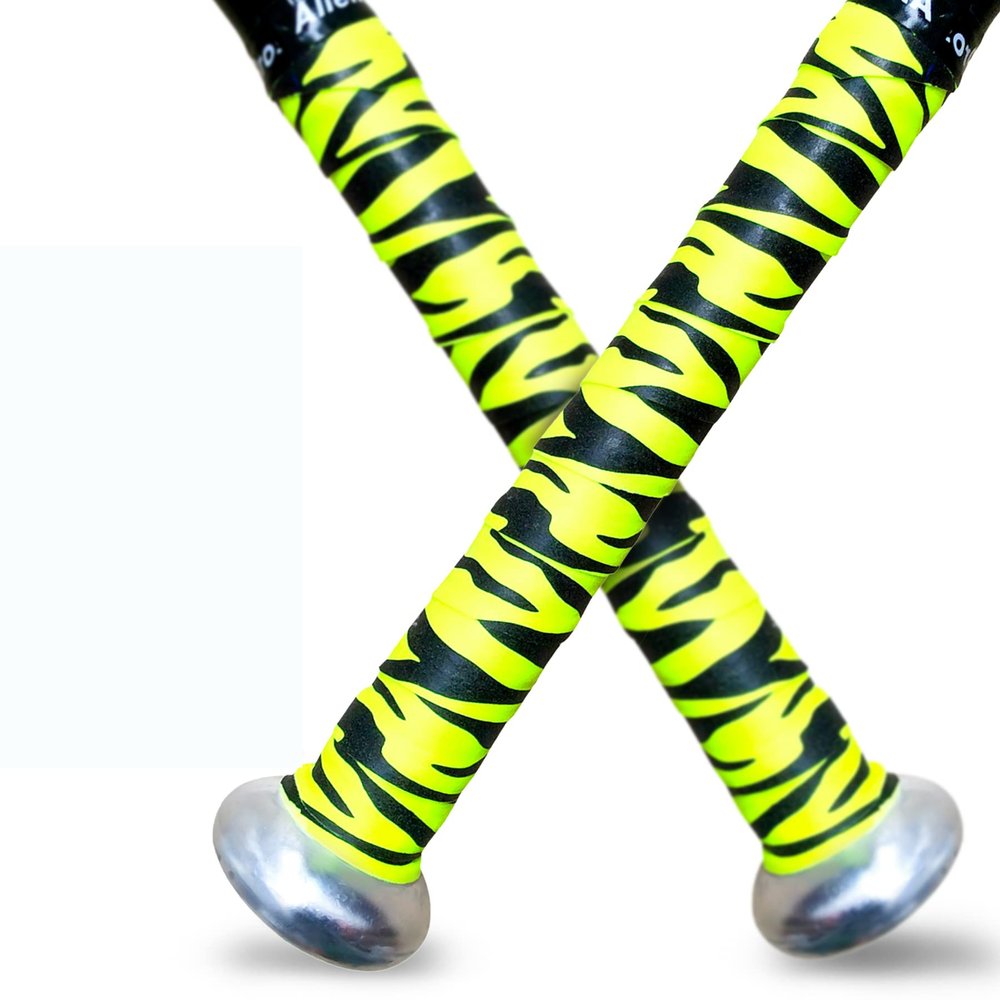 ALIEN PROS Bat Grip Tape for Baseball 0.5 MM (2 Pack, Neon Tiger)  Precut and Pro Quality Bat Tape  Wrap Your Bat for an Epic Home Run - Replacement for Old Baseball bat Grip