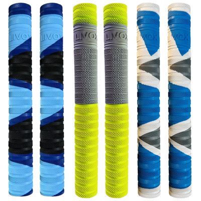 LIVOX Comfortable fit Cricket Bat Rubber Grips For Better Shock Absorption Ultra Tacky (Pack of 6)