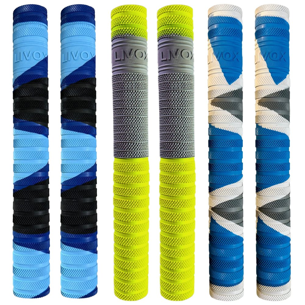 LIVOX Comfortable fit Cricket Bat Rubber Grips For Better Shock Absorption Ultra Tacky (Pack of 6)