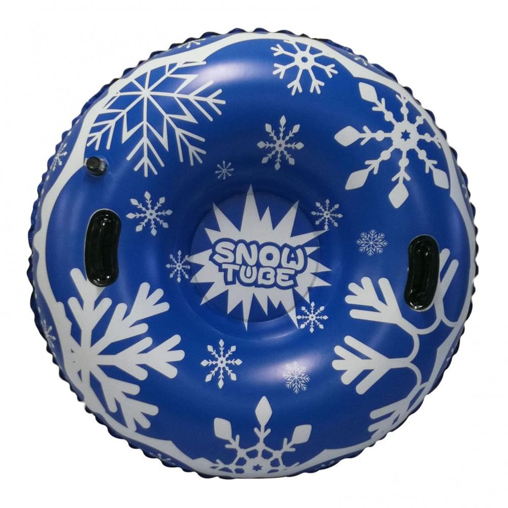 LJFLI Snowflake Snow Tube Circle Inflatable Sled Children Kids Adults Winter Sport,Blue