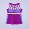 HULIJA Girls Sports/Dance/Gymnastics/Swim Tacksuit Swimsuit 2 Pcs Hearts Printed Crop Top with Booty Shorts Fish-Scales 10 Years view 4