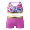 HULIJA Girls Sports/Dance/Gymnastics/Swim Tacksuit Swimsuit 2 Pcs Hearts Printed Crop Top with Booty Shorts Zebra-Pattern 14 Years view 1