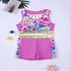 HULIJA Girls Sports/Dance/Gymnastics/Swim Tacksuit Swimsuit 2 Pcs Hearts Printed Crop Top with Booty Shorts Zebra-Pattern 14 Years view 3