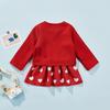 Baby Valentines Day Outfit Girl Heart Print Ruffle Mini Skirt+Coat Toddler Girls Valentines Day Dress Set (Red,6-12 Months) view 4