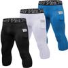 3 Pack Men's Compression Pants 3/4 Workout Dry-fit Baselayers Underwear Sport Tights Running Athletic Leggings Capris view 1
