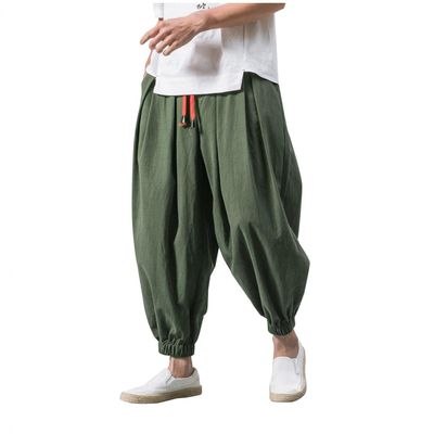 Men's Harem Pants Loose Casual Closed Bottom Trousers Hip Hop Elastic Waist Street Performance Home Wide Leg Pants