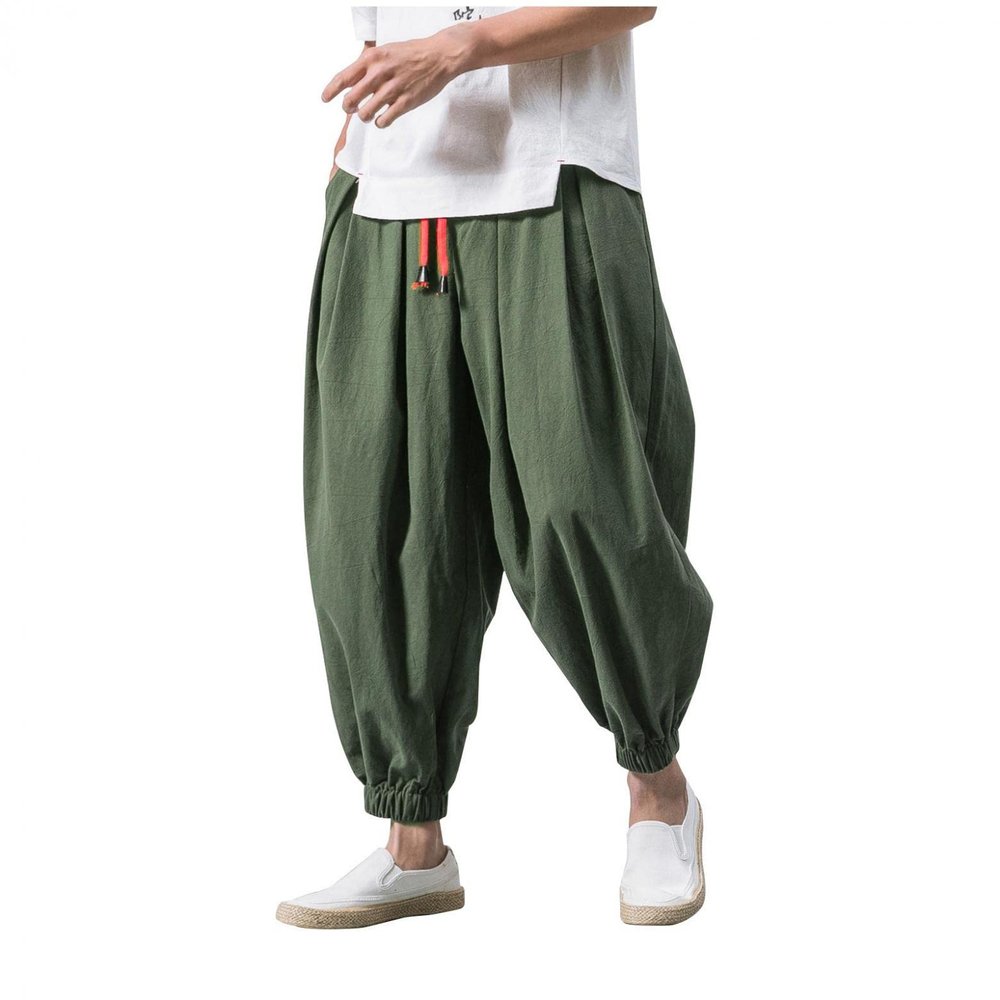 Men's Harem Pants Loose Casual Closed Bottom Trousers Hip Hop Elastic Waist Street Performance Home Wide Leg Pants