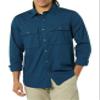 Goodthreads Men's Standard-Fit Long-Sleeve Two-Pocket Utility Shirt Shirt, Indigo, Small view 1