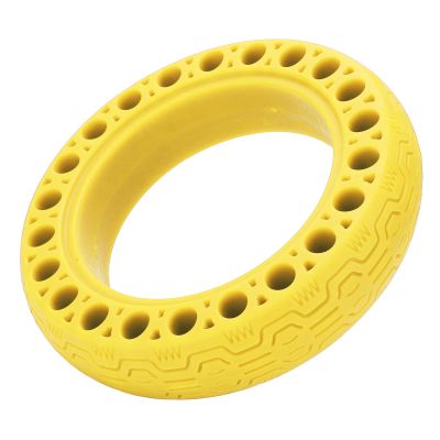 60/706.5 Rubber Electric Scooter Solid Tire, Multicolor Honeycomb Hollow Explosion-proof Tire for G30D/G30P Electric Scooter Accessory(Yellow)