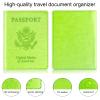 Herain Green & Orange Passport Holder for Travel, Cruise Essentials Passport Wallet Cover Case for Family Women Men, Travel Accessorie Gifts Must Haves Passports Book Protector view 4